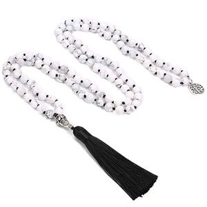Mala Beads Necklace With Guru Bead & Silk Tassel